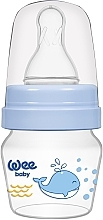 PREZENT! Zestaw: mini butelka + kubek do nauki picia, 30 ml, niebieski - WeeBaby — Zdjęcie N2