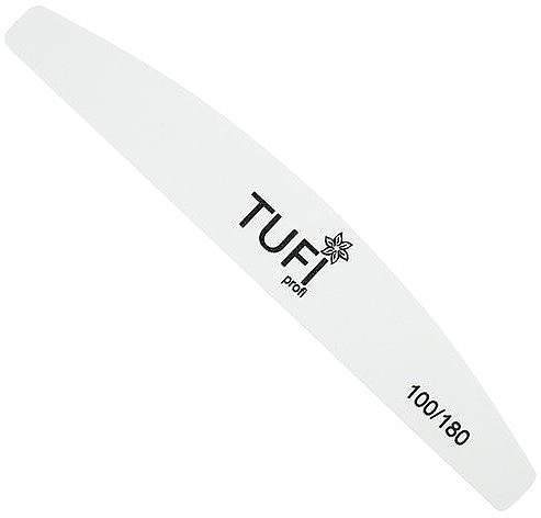 Półokrągły pilnik do paznokci 100/180, biały - Tufi Profi Premium — Zdjęcie N2