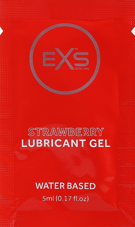 Lubrykant na bazie wody Truskawka - EXS Strawberry Lubricant Gel Water Based (saszetka) — Zdjęcie N1