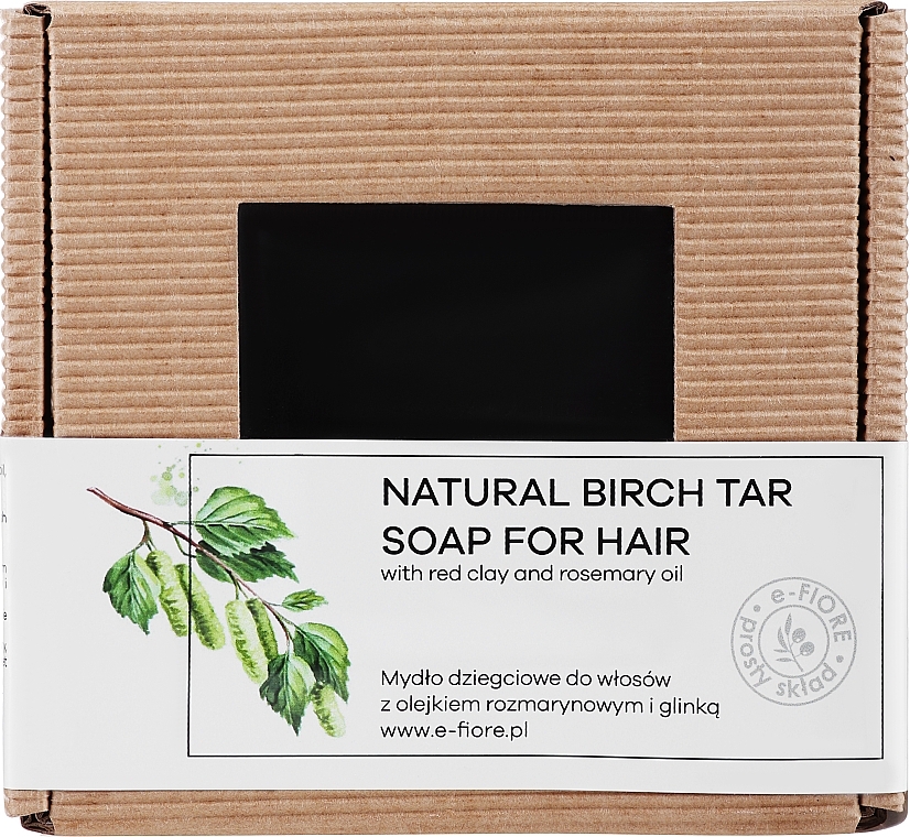 Dziegciowy szampon twardy w kostce - E-Fiore Solid Hair Shampoo — Zdjęcie N2