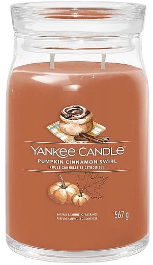 Świeca zapachowa w słoiku Pumpkin Cinnamon Swirl, 2 knoty - Yankee Candle Singnature  — Zdjęcie N2