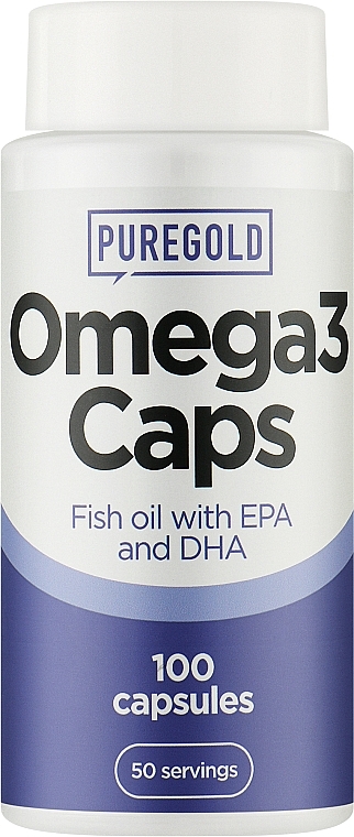 Kwasy tłuszczowe Omega 3 w kapsułkach - Pure Gold Fish Oil witw EPA and DHA — Zdjęcie N1