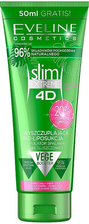 Wyszczuplająca bio-liposukcja, stymulator spalania tkanki tłuszczowej - Eveline Cosmetics Slim Extreme 4D