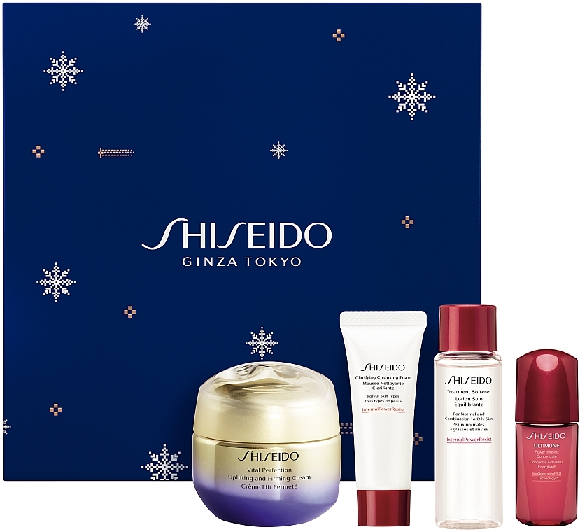 Zestaw - Shiseido Vital Perfection Holiday Kit (f/cr/50ml + clean/foam/15ml + f/lot/30ml + f/conc/10ml) — Zdjęcie N2