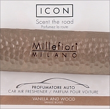 Kup Samochodowy dozownik zapachów Odcienie metalu: wanilia i drewno - Millefiori Milano Icon Car Metal Shades Fragrance Vanilla And Wood