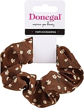 Kup Gumka do włosów, FA-5645, brązowa z kwiatami - Donegal