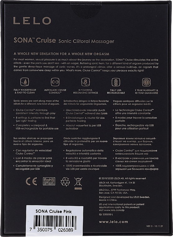 Masażer dla kobiet, jasnoróżowy - Lelo Sona Cruise Sonic Clitoral Massager — Zdjęcie N2