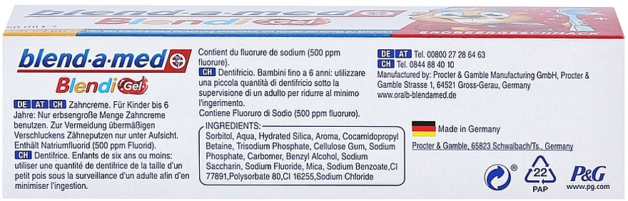 Pasta do zębów dla dzieci, 3-6 lat - Blend-a-Med Blendi Gel — Zdjęcie N3