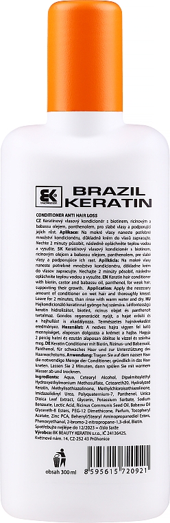 Odżywka zapobiegająca wypadaniu włosów - Brazil Keratin Regulate Anti Hair Loss Conditioner — Zdjęcie N2