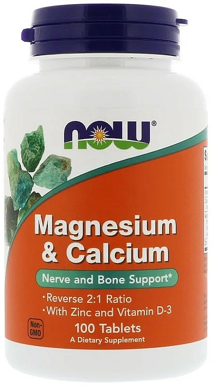 Suplement diety Magnez i Wapń - Now Foods Magnesium & Calcium — Zdjęcie N1