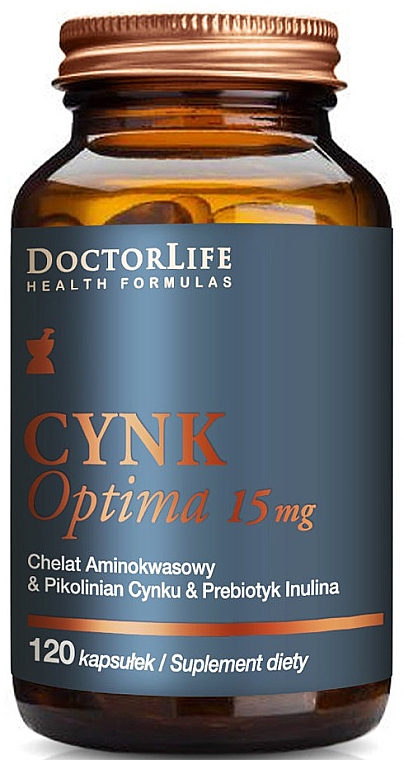 Suplement diety Cynk optima, kapsułki - Doctor Life Cynk Optima 15mg — Zdjęcie N1