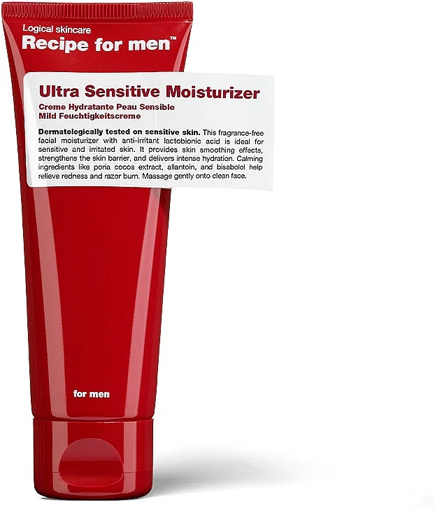Kojący krem do twarzy - Recipe For Men Ultra Sensitive Moisturizer  — Zdjęcie N1
