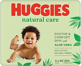 Chusteczki dla niemowląt Natural Care, 4 x 56 szt	 - Huggies — Zdjęcie N2