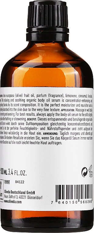 Olejek do ciała Cynamon i imbir - Oliveda B30 Relaxing Body Oil Cinnamon Ginger — Zdjęcie N2