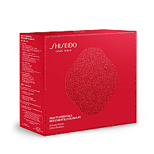 Zestaw podarunkowy - Shiseido Christmas Blockbuster Beauty Essentials Set (serum 50ml + demaq 125 ml + 2 x f/cr 15 ml + mascara 11,5 ml + eye/shadow 5,2 g + eye/liner 0,4 ml + blush 4 g + lipstick 4 g) — Zdjęcie N2