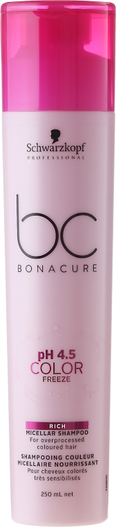 Micelarny szampon do włosów farbowanych - Schwarzkopf Professional Bonacure Color Freeze Rich Micellar Shampoo