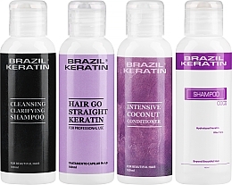 Zestaw - Brazil Keratin Hair Go Straight (h/shm/2x100ml + h/cond/100ml + h/cr/100ml) — Zdjęcie N1