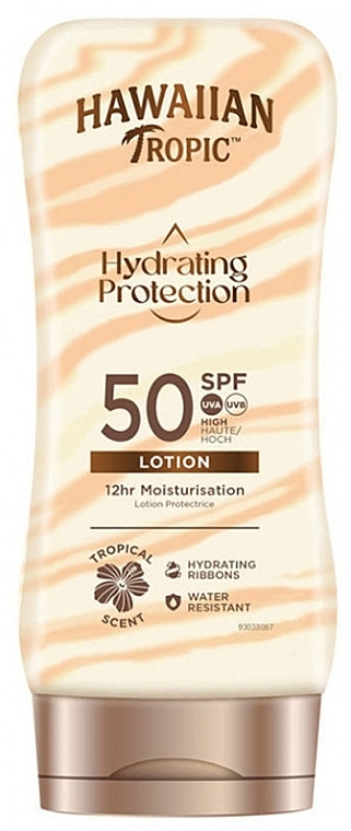 Nawilżający balsam do opalania SPF 50 - Hawaiian Tropic Hydrating Protection Lotion SPF 50 — Zdjęcie N1