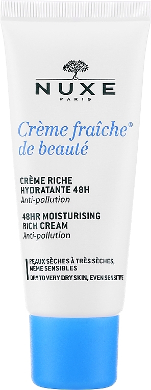 Bogaty krem nawilżająco-kojący do twarzy - Nuxe Crème Fraîche de Beauté Enrichie Soothing And Moisturizing Rich Cream