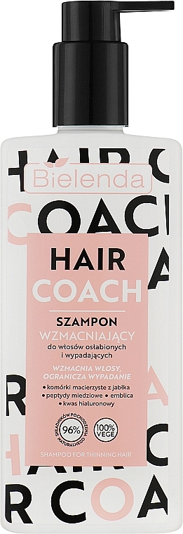 PRZECENA! Szampon wzmacniający do włosów osłabionych i wypadających - Bielenda Hair Coach * — Zdjęcie N1