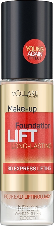 Podkład do twarzy z peptydami - Vollare Cosmetics Make Up Foundation Lift 3D Long-Lasting