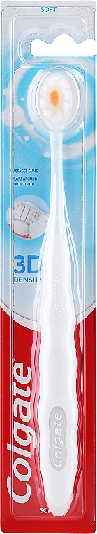 Szczoteczka do zębów, miękka, biało-pomarańczowa - Colgate 3D Density Soft Toothbrush — Zdjęcie N1