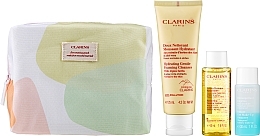 Zestaw do skóry normalnej i suchej - Clarins La Routine Moisturizing Cleansing Box (f cl/cr/125ml + makeup remover/30ml + bag/1pc + f/ton/50ml) — Zdjęcie N2