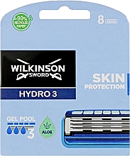 Zestaw wymiennych ostrzy Hydro 3, 8 szt. - Wilkinson Sword Hydro 3 Skin Protection Aloe — Zdjęcie N1