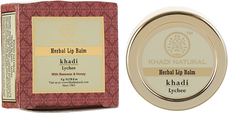 Naturalny ajurwedyjski balsam do ust z liczi - Khadi Natural Ayurvedic Herbal Lip Balm Lychee — Zdjęcie N3