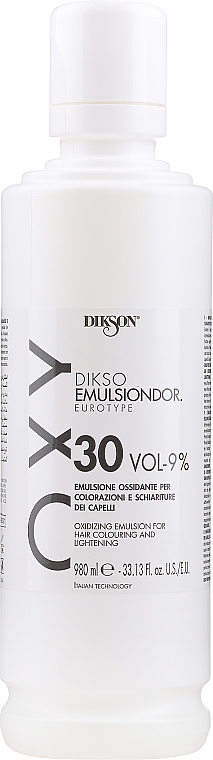 Utleniacz do włosów - Dikson Oxy Oxidizing Emulsion For Hair Colouring And Lightening 30 Vol-9% — Zdjęcie N1