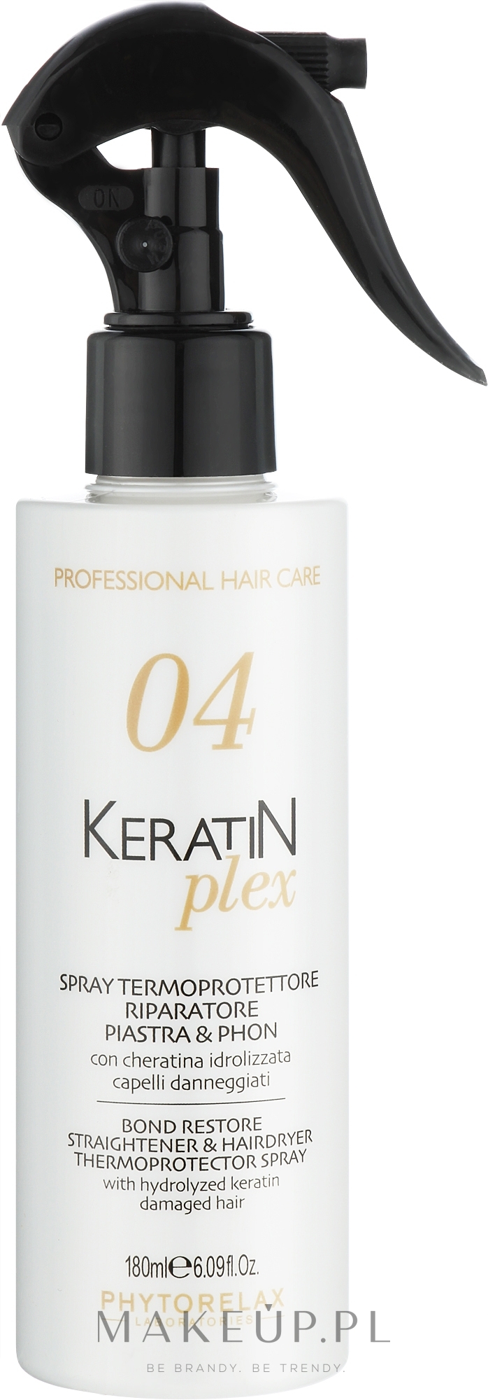 Spray ochronny do prostowania i suszenia włosów - Phytorelax Laboratories Keratin Plex Bond Restore Straightener & Hairdryer Thermoprotector Spray — Zdjęcie 180 ml