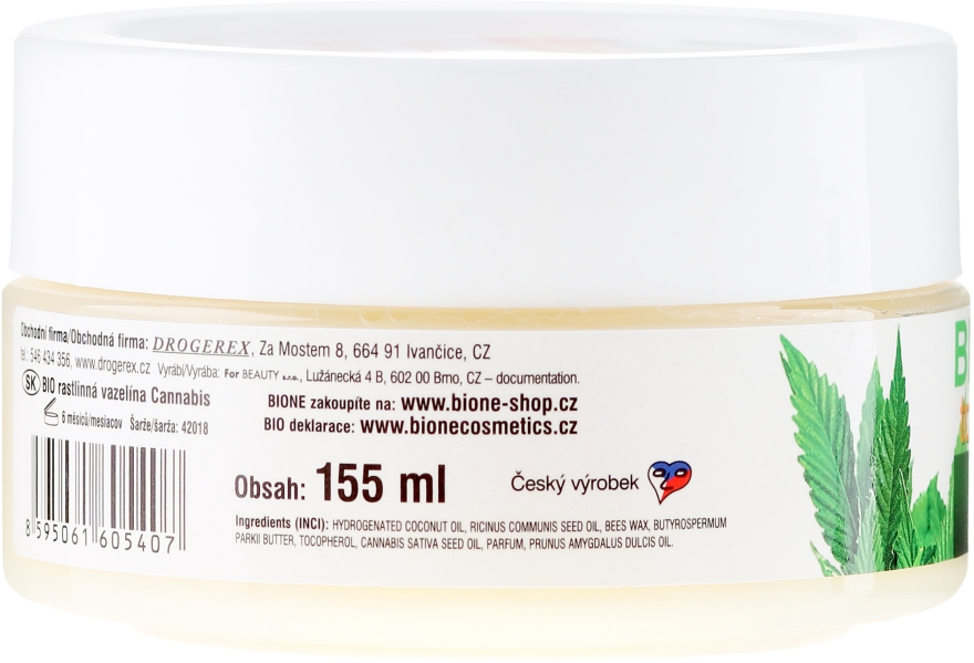 Wazelina kosmetyczna z olejem konopnym - Bione Cosmetics Cannabis Plant Vaseline — Zdjęcie N2