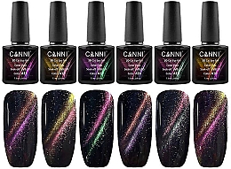 Top coat hybrydowy Kocie oko - Canni 3D Top Coat Cat Eye — Zdjęcie N2