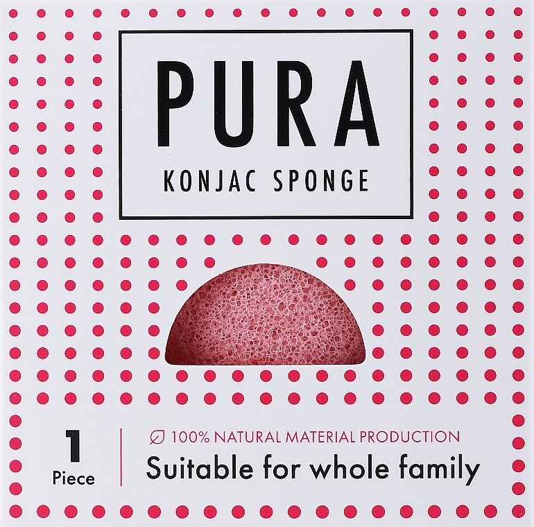 PREZENT! Naturalna gąbka konjac do twarzy, półkula, różowa - Sister Young PURA Konjac Sponge Pink — Zdjęcie N1