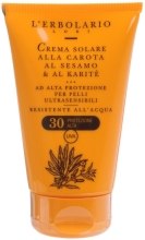 Kup Krem przeciwsłoneczny Marchew, olej sezamowy i masło shea (SPF 30) - L'Erbolario Crema Solare Alla Carota, Al Sesamo And Al Karite