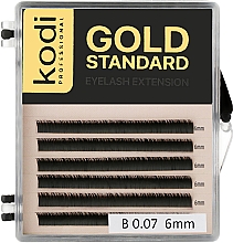 Sztuczne rzęsy Gold Standart B 0.07, 6 mm - Kodi Professional — Zdjęcie N1
