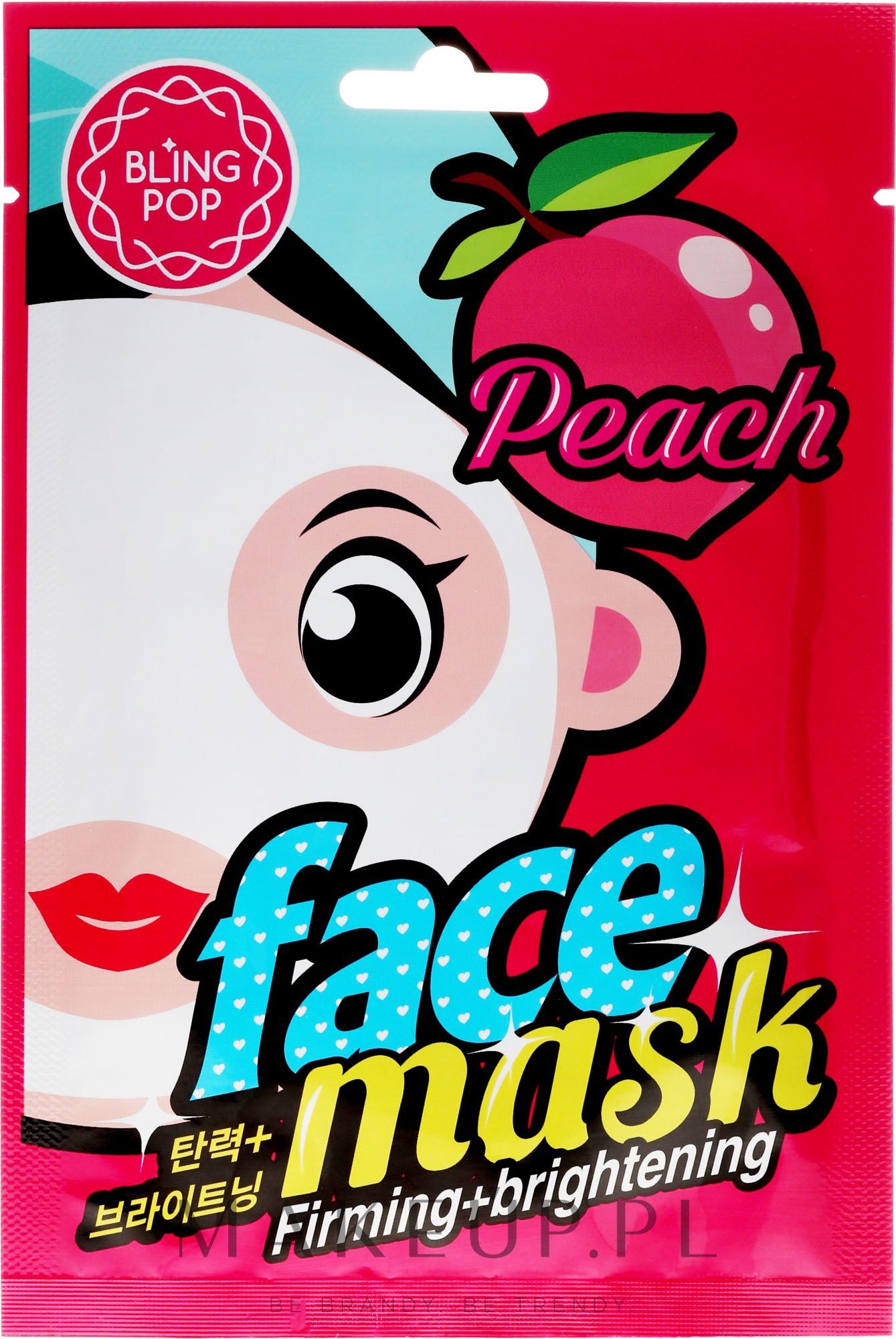 Ujędrniająca i rozświetlająca maska do twarzy z ekstraktem z brzoskwini - Bling Pop Peach Firming & Brightening Face Mask — Zdjęcie 20 ml