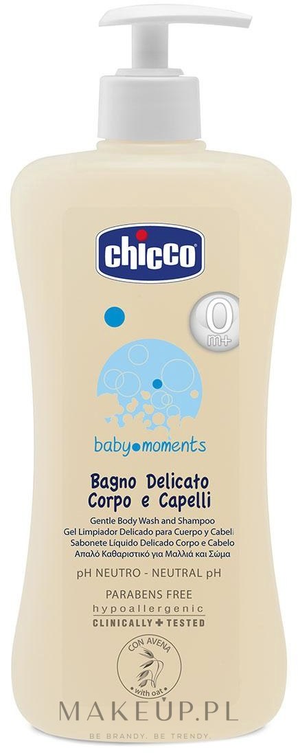 Delikatny płyn do mycia ciała i włosów - Chicco Baby Moments Gentle Body Wash And Shampoo — Zdjęcie 500 ml