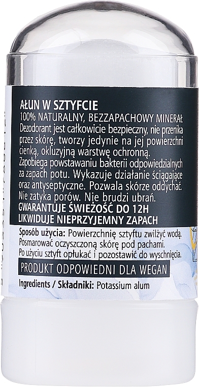Ałun w sztyfcie 100% naturalny dezodorant mineralny bezzapachowy - Arganove Aluna Deodorant Stick — Zdjęcie N2