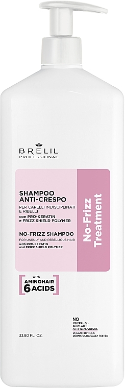 Szampon wygładzający do niesfornych włosów - Brelil No-Frizz Treatment No-Frizz Shampoo — Zdjęcie N2