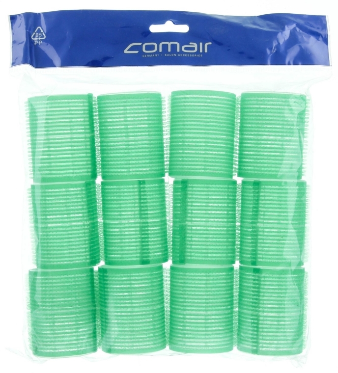 Zestaw wałków na rzep Velcro plus, 12 sztuk, 48 mm, zielone - Comair — Zdjęcie N1