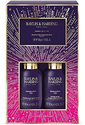 Zestaw - Baylis & Harding Moonlight Fig Make Me Sparkle Bathing Gift Set (sh/gel/300ml + h/b/lot/100ml + soap/100g) — Zdjęcie N1