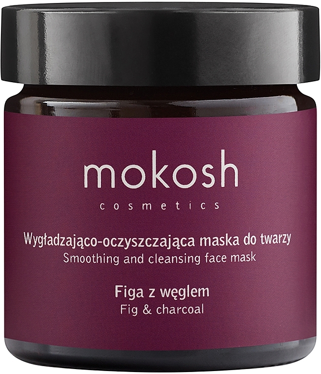 PRZECENA! Wygładzająco-oczyszczająca maska do twarzy Figa z węglem - Mokosh Cosmetics Smoothing & Cleansing Face Mask Fig With Charcoal * — Zdjęcie N1