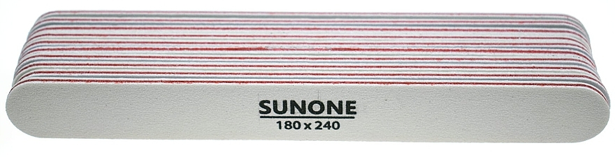 Pilnik do paznokci 180/240, prosty, biały, 10 sztuk - Sunone Nail File — Zdjęcie N3