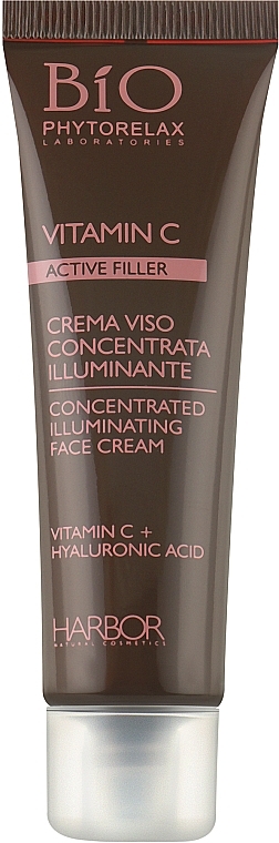 Skoncentrowany rozświetlający krem do twarzy z witaminą C i kwasem hialuronowym - Phytorelax Laboratories Active Filler Vitamin C Concentrated Illuminating Face Cream 