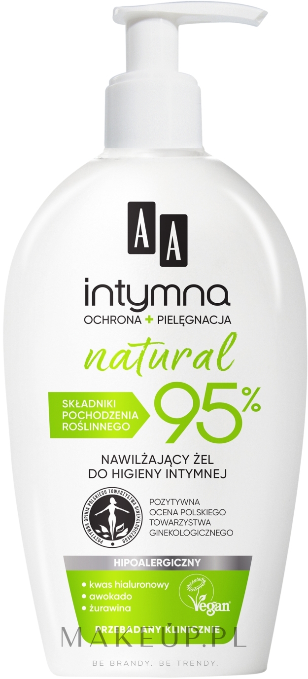 Nawilżający żel do higieny intymnej - AA Intymna Natural 95% — Zdjęcie 300 ml