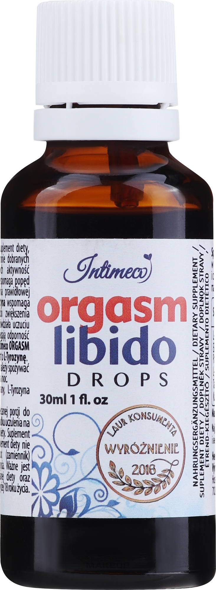 Krople zwiększające libido i orgazm - Intimeco Orgasm Libido Drops — Zdjęcie 30 ml