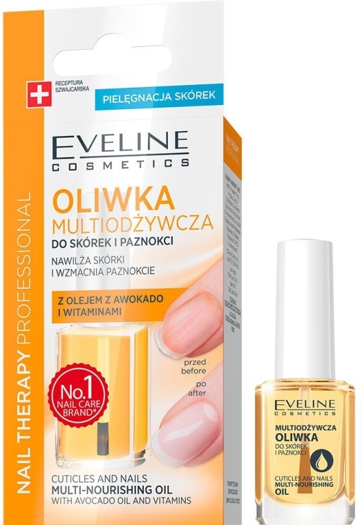 Multiodżywcza oliwka z olejem z awokado i witaminami do skórek i paznokci - Eveline Cosmetics Nail Therapy Professional