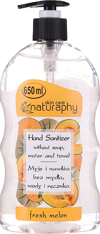 Żel do dezynfekcji rąk Melon - Bluxcosmetics Naturaphy Alcohol Hand Sanitizer With Fresh Melon Fragrance