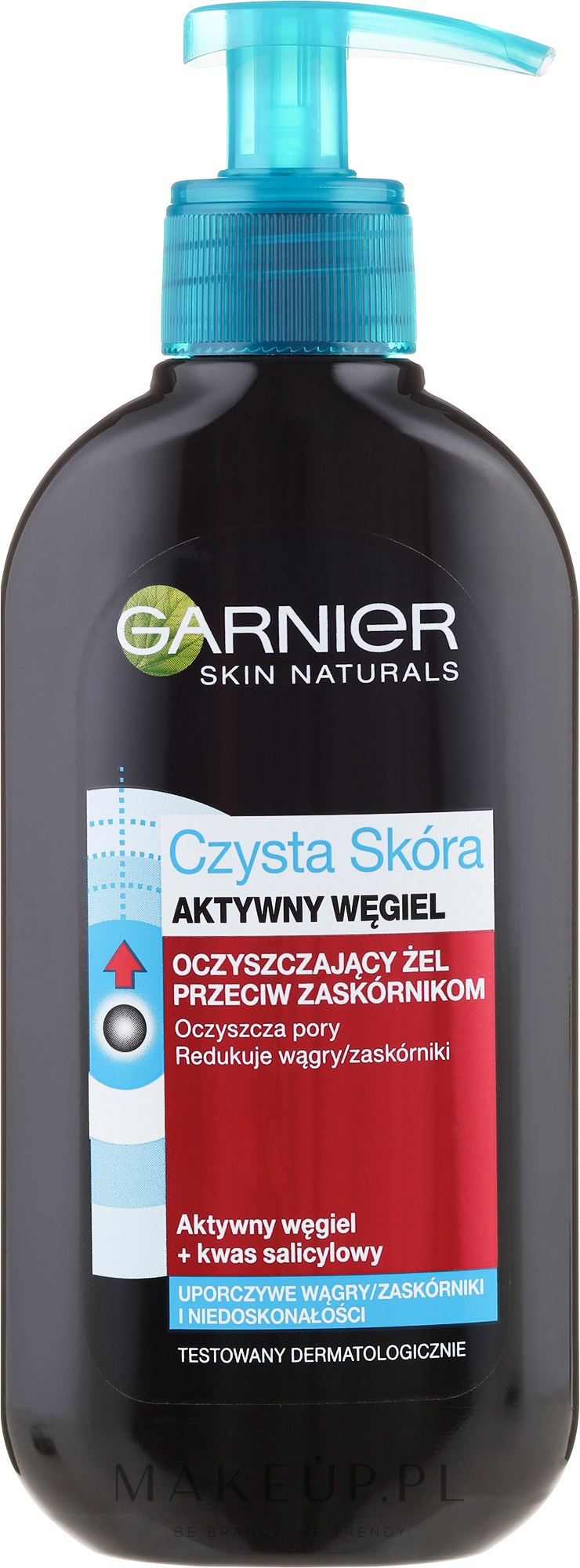 Oczyszczający żel z węglem aktywnym do cery ze skłonnością do powstawania wągrów i zaskórników - Garnier Skin Naturals Pure Skin Intensive Active Charcoal Gel — Zdjęcie 200 ml
